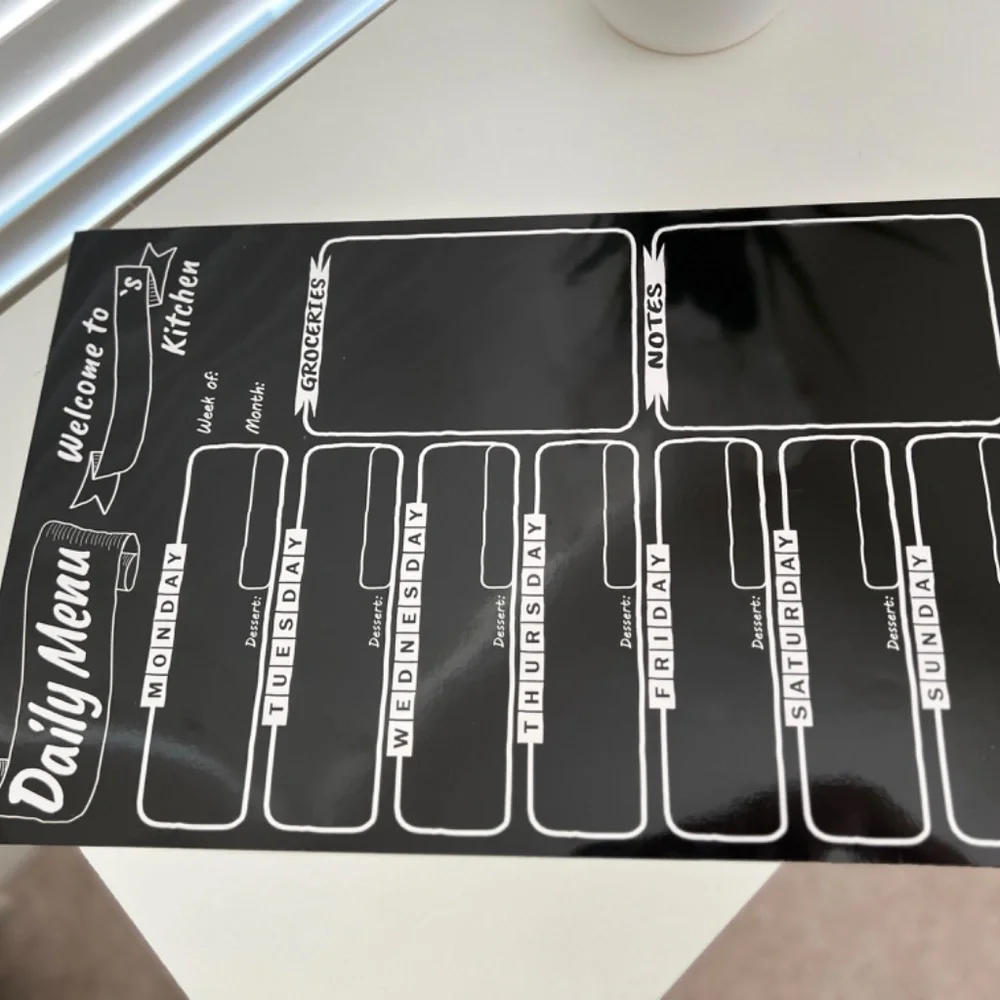 Magnetic Menu Board for refrigerator (DRY MARKERS NOT INCLUDED)